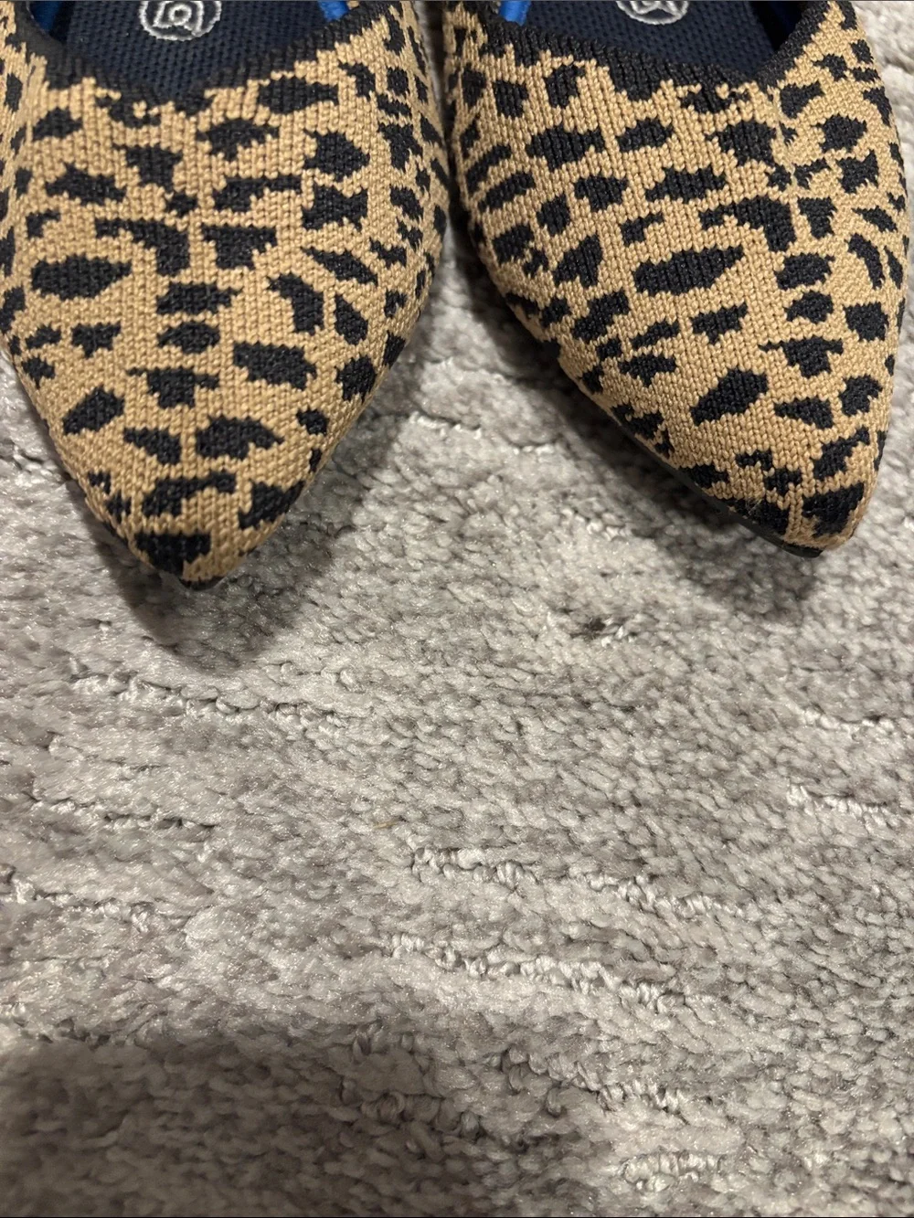 Rothy's Pointed Leopard-Print Flats in Brown and Black 6.5